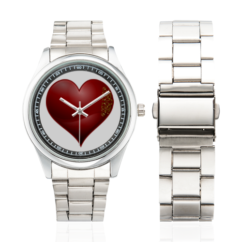 Heart  Las Vegas Symbol Playing Card Shape Men's Stainless Steel Watch(Model 104)
