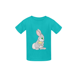 Easter Bunny Turquoise Kid's  Classic T-shirt (Model T22)
