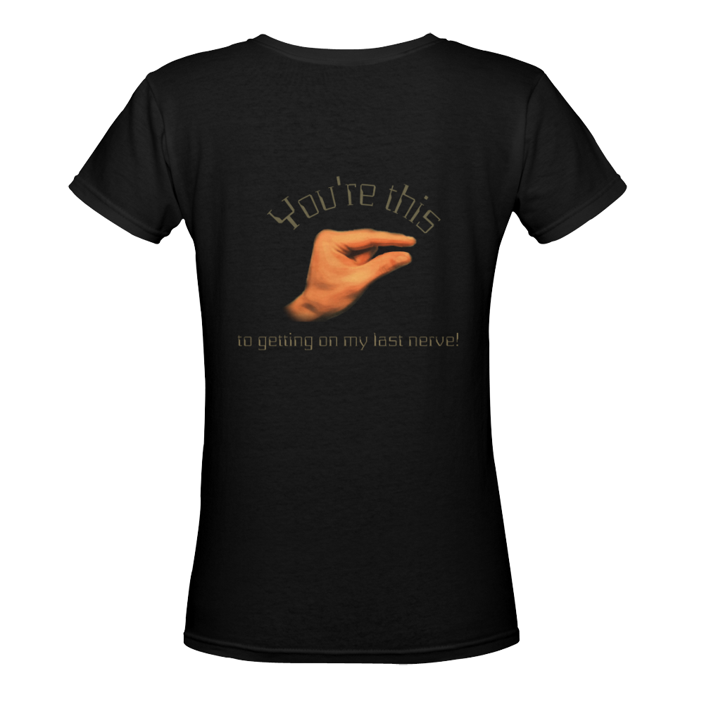 You're This Close Design By Me by Doris Clay-Kersey Women's Deep V-neck T-shirt (Model T19)
