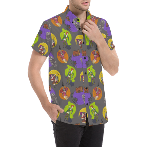 Pin-Up Witches Men's All Over Print Short Sleeve Shirt (Model T53)