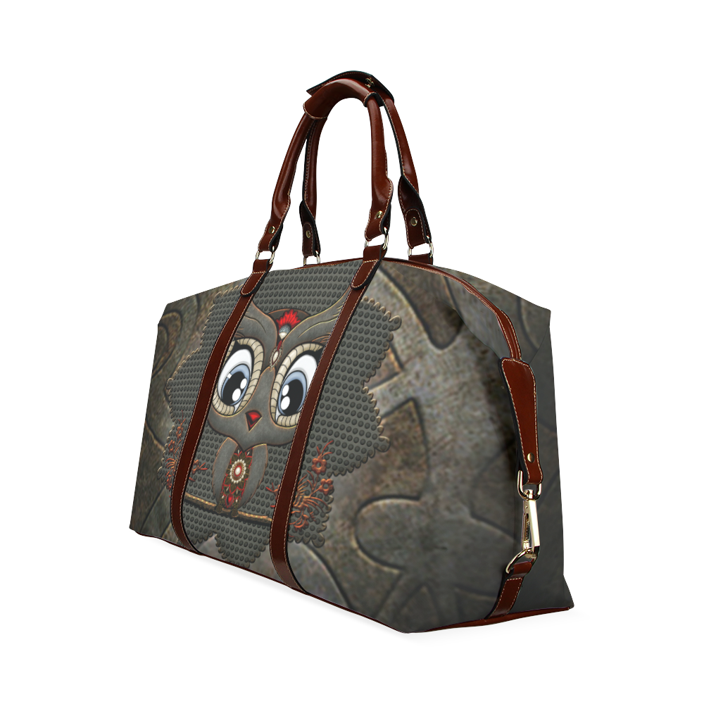 Funny steampunk owl Classic Travel Bag (Model 1643) Remake