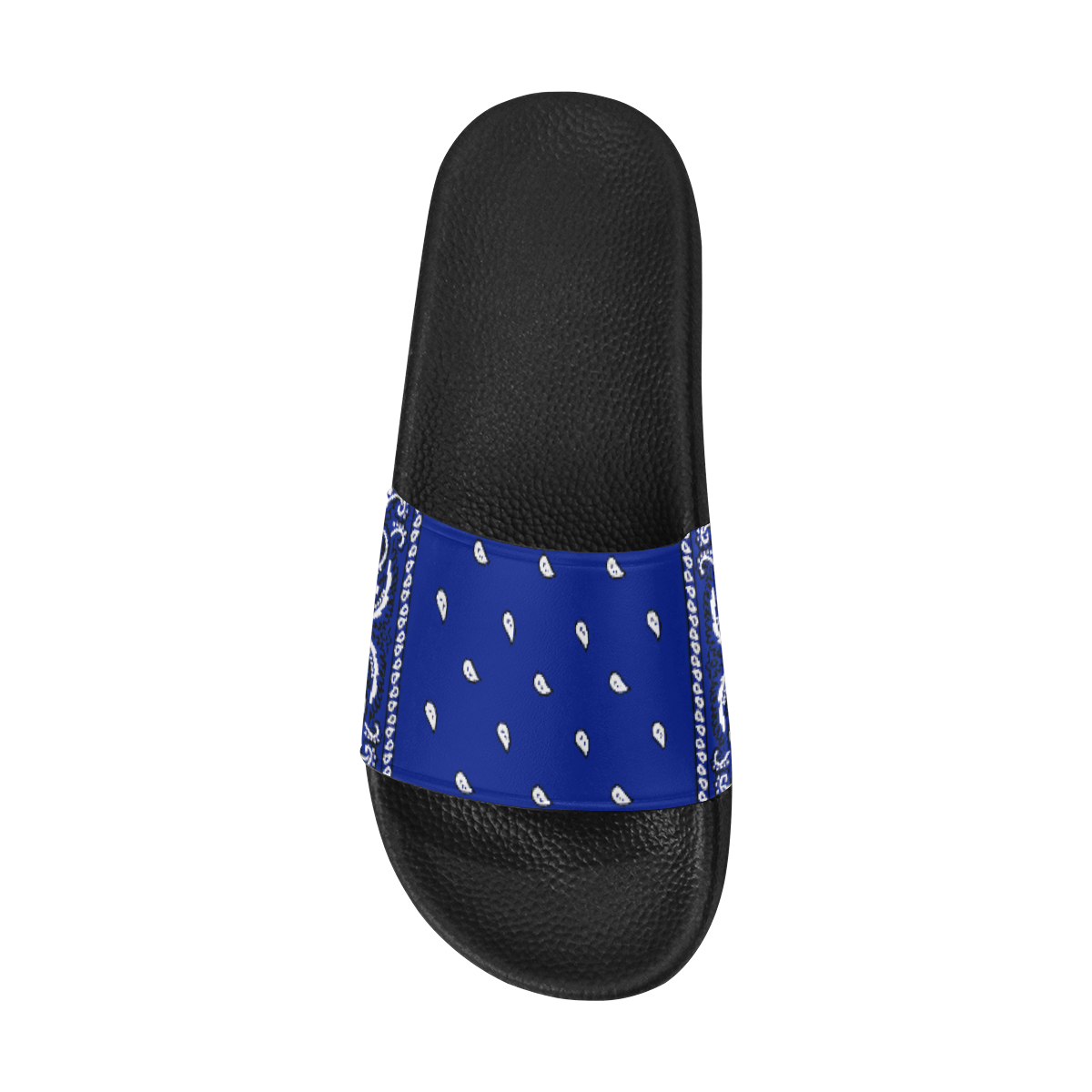 KERCHIEF PATTERN BLUE Men's Slide Sandals/Large Size (Model 057)