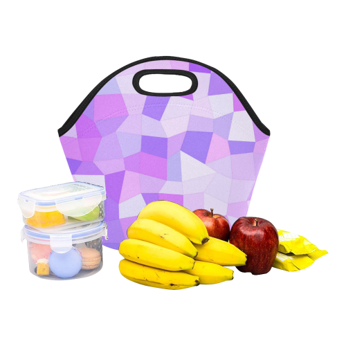 Bright Purple Mosaic Neoprene Lunch Bag/Small (Model 1669)