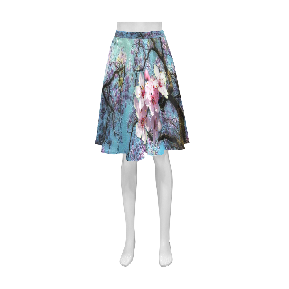 Cherry blossomL Athena Women's Short Skirt (Model D15)