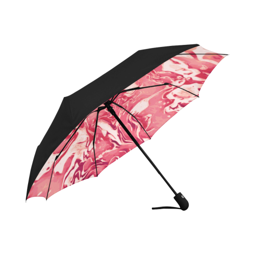 Red Wine Celebration - red orange pink abstract swirls Anti-UV Auto-Foldable Umbrella (Underside Printing) (U06)