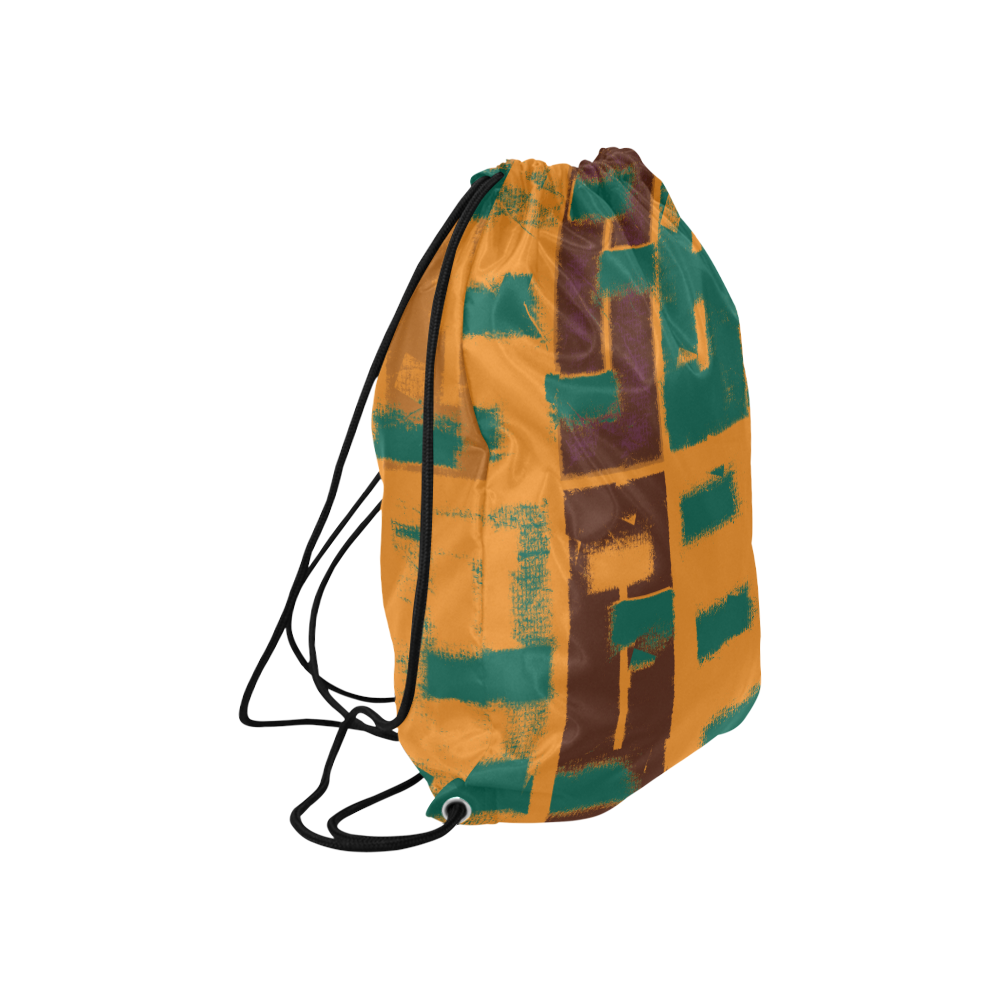 Orange texture Large Drawstring Bag Model 1604 (Twin Sides)  16.5"(W) * 19.3"(H)
