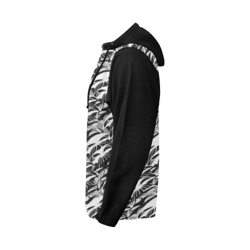 Alien Troops - Black & White Vest Style All Over Print Full Zip Hoodie for Men/Large Size (Model H14)