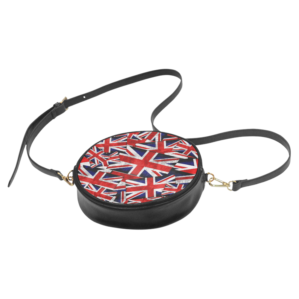 Union Jack British UK Flag Round Sling Bag (Model 1647)