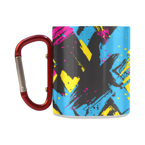 Colorful paint stokes on a black background Classic Insulated Mug(10.3OZ)