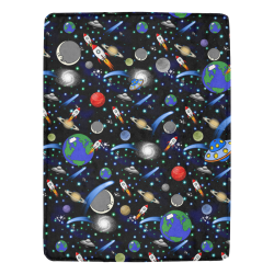 Galaxy Universe - Planets, Stars, Comets, Rockets Ultra-Soft Micro Fleece Blanket 60"x80"