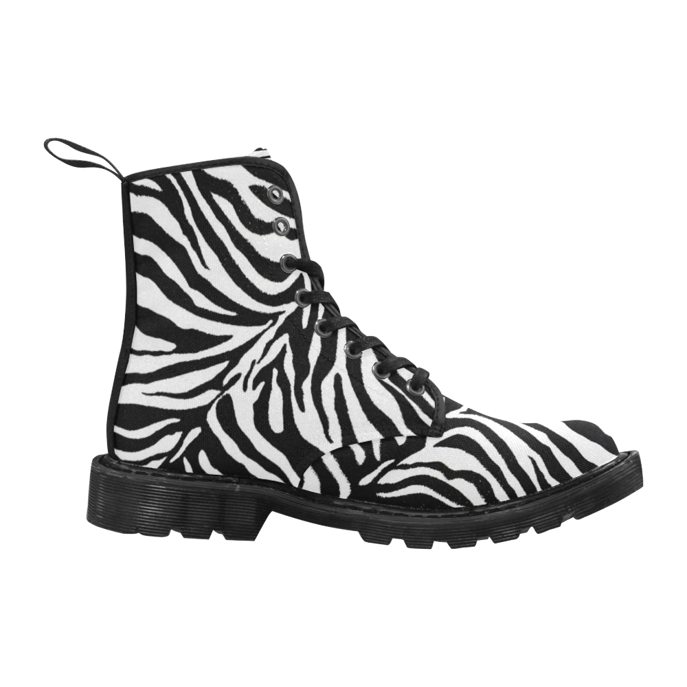 zebra 1 Martin Boots for Men (Black) (Model 1203H)