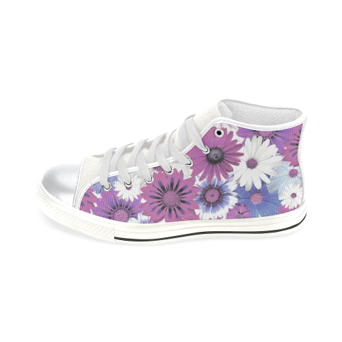 Spring Time Flowers 5 High Top Canvas Women's Shoes/Large Size (Model 017)
