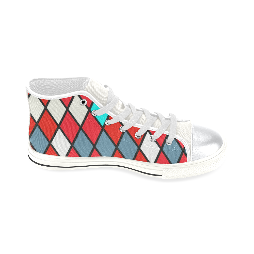 harlequin 2 High Top Canvas Shoes for Kid (Model 017)
