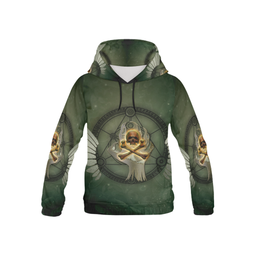 Skull in a hand All Over Print Hoodie for Kid (USA Size) (Model H13)
