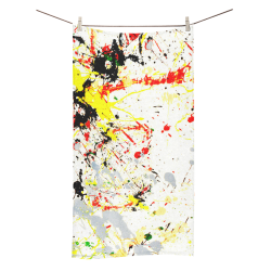 Black, Red, Yellow Paint Splatter Bath Towel 30"x56"