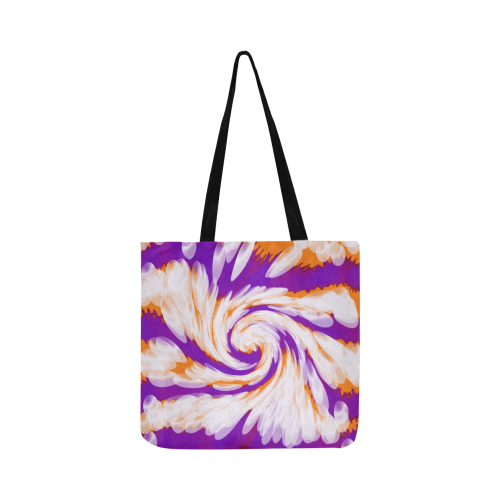 Purple Orange Tie Dye Swirl Abstract Reusable Shopping Bag Model 1660 (Two sides)