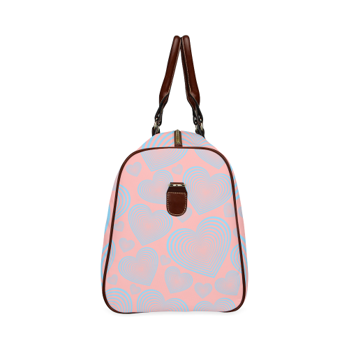 Abstract  Heart Waterproof Travel Bag/Small (Model 1639)