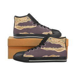 Camo Pattern Men’s Classic High Top Canvas Shoes /Large Size (Model 017)