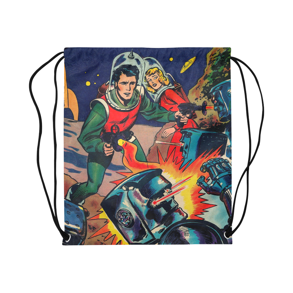 Battle in Space Large Drawstring Bag Model 1604 (Twin Sides)  16.5"(W) * 19.3"(H)