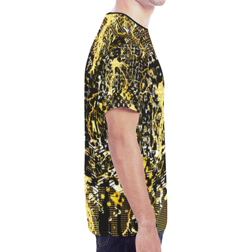 mens shirt design in gold and silver layers created by kiekiestrickland New All Over Print T-shirt for Men (Model T45)