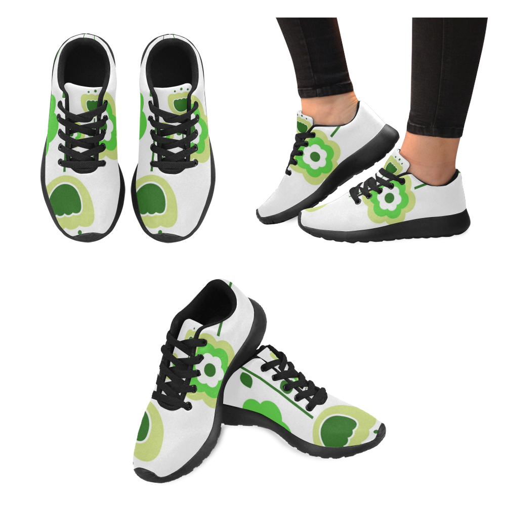 Design green retro boots Kid's Running Shoes (Model 020)