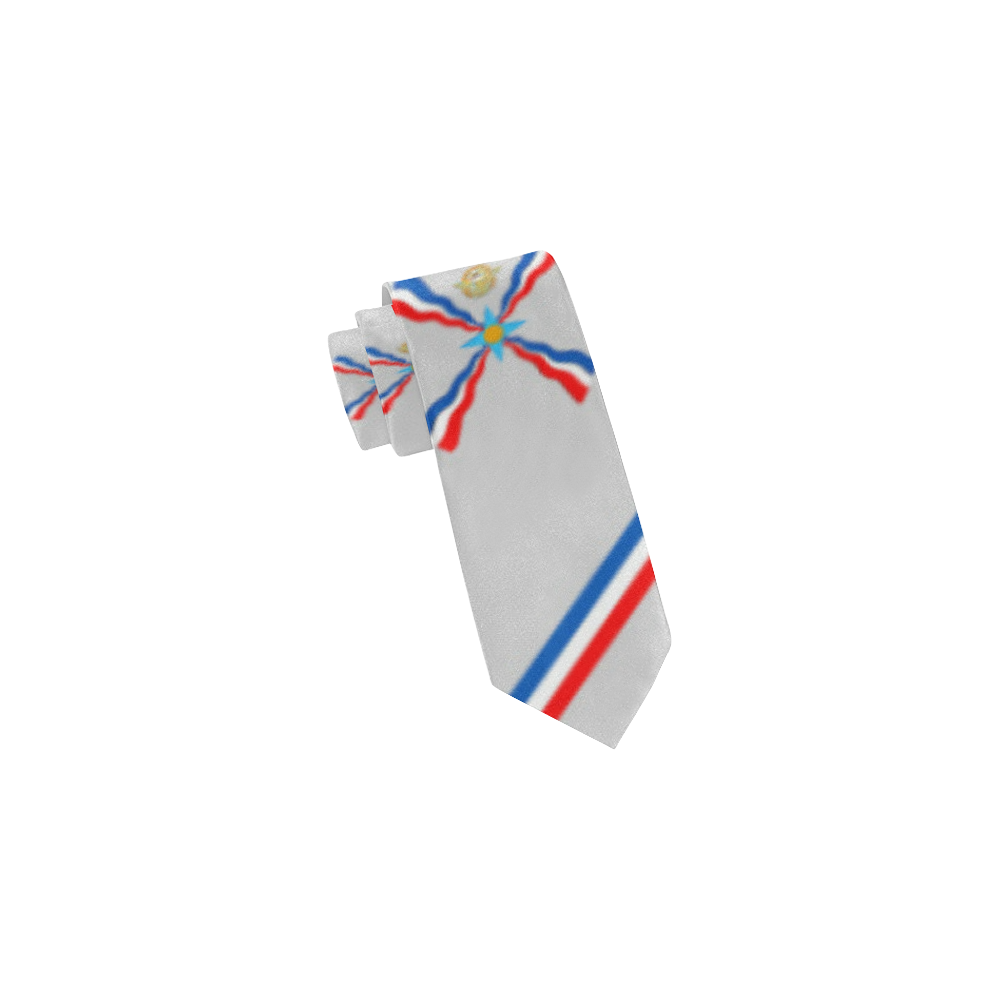 Assyrian Flag on Gray Classic Necktie (Two Sides)