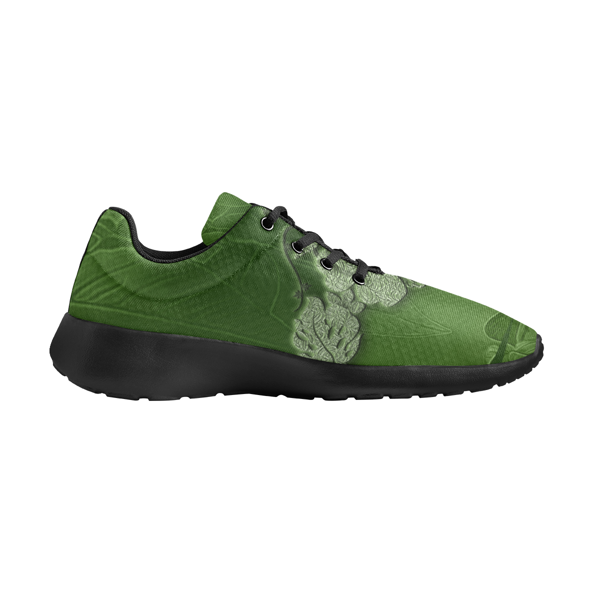 Wonderful green floral design Women's Athletic Shoes (Model 0200)