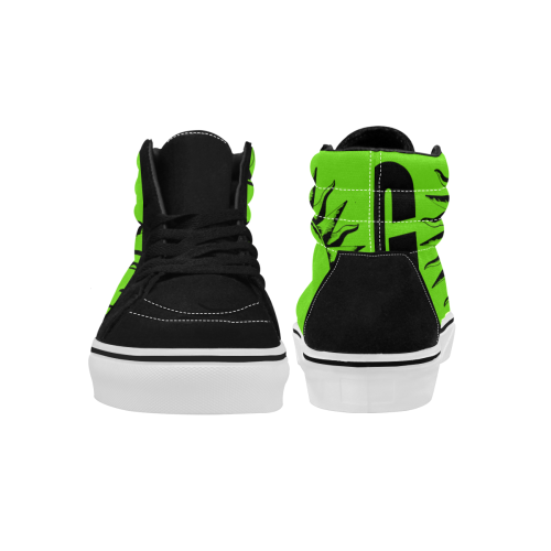 GOD High Level Black & Lime Men's High Top Skateboarding Shoes (Model E001-1)
