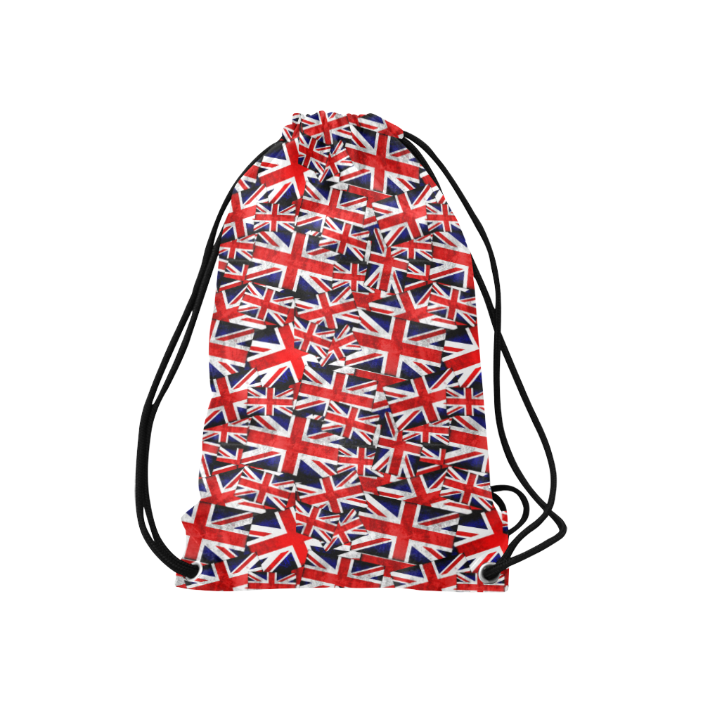Union Jack British UK Flag Small Drawstring Bag Model 1604 (Twin Sides) 11"(W) * 17.7"(H)
