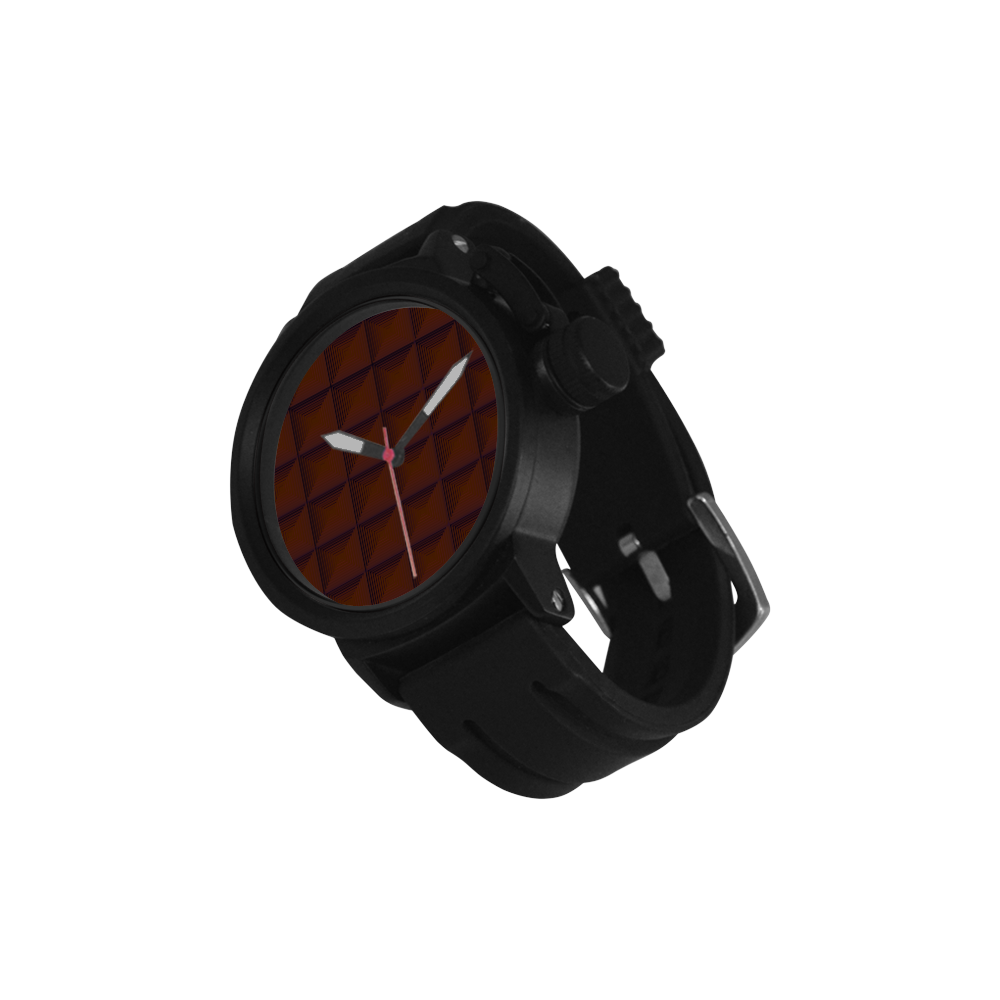 Chocholate multicolored multiple squares Men's Sports Watch(Model 309)