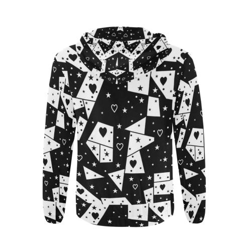 Black and White Popart by Nico Bielow All Over Print Full Zip Hoodie for Men/Large Size (Model H14)