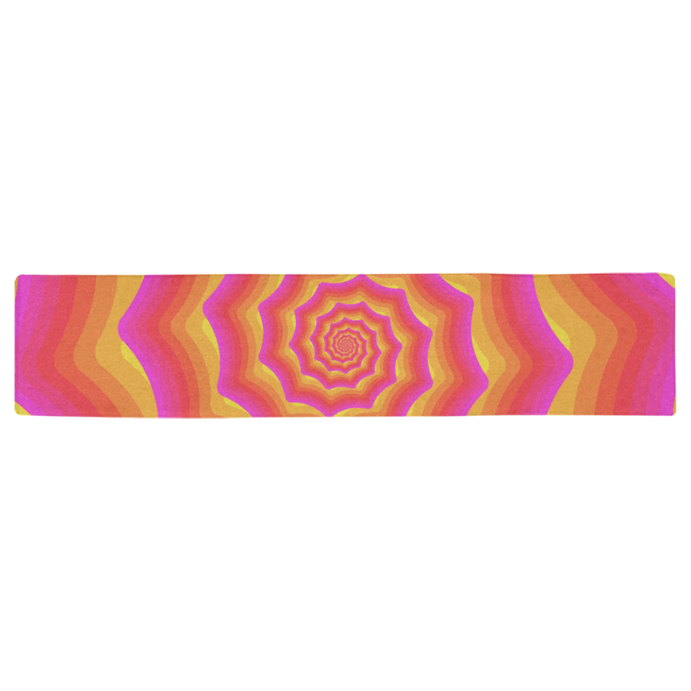 Pink yellow shell Table Runner 16x72 inch