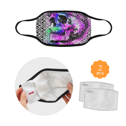 PATTERN SKULL ART 3D MASK Mouth Mask in One Piece (2 Filters Included) (Model M02) (Non-medical Products)