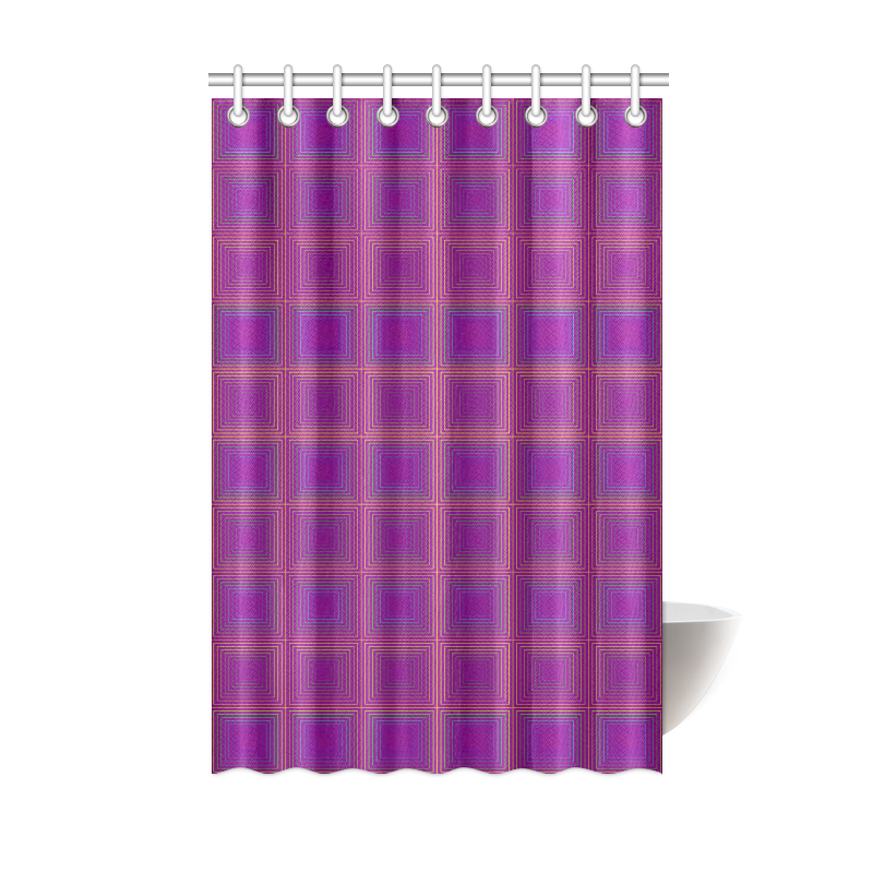 Purple gold multicolored multiple squares Shower Curtain 48"x72"