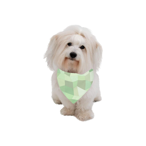 Pastel Greens Mosaic Pet Dog Bandana/Large Size