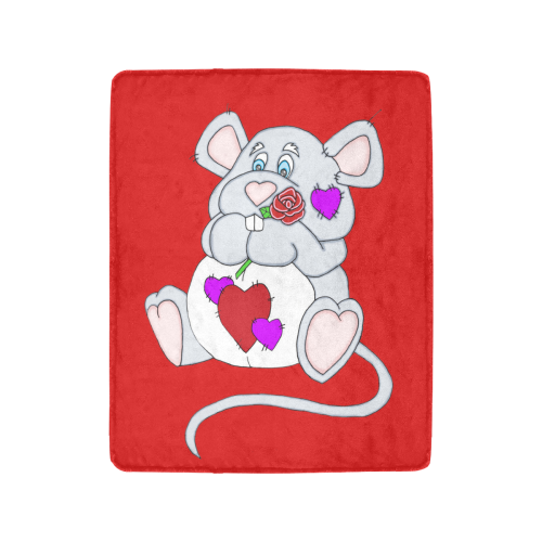 Valentine Mouse Red Ultra-Soft Micro Fleece Blanket 40"x50"