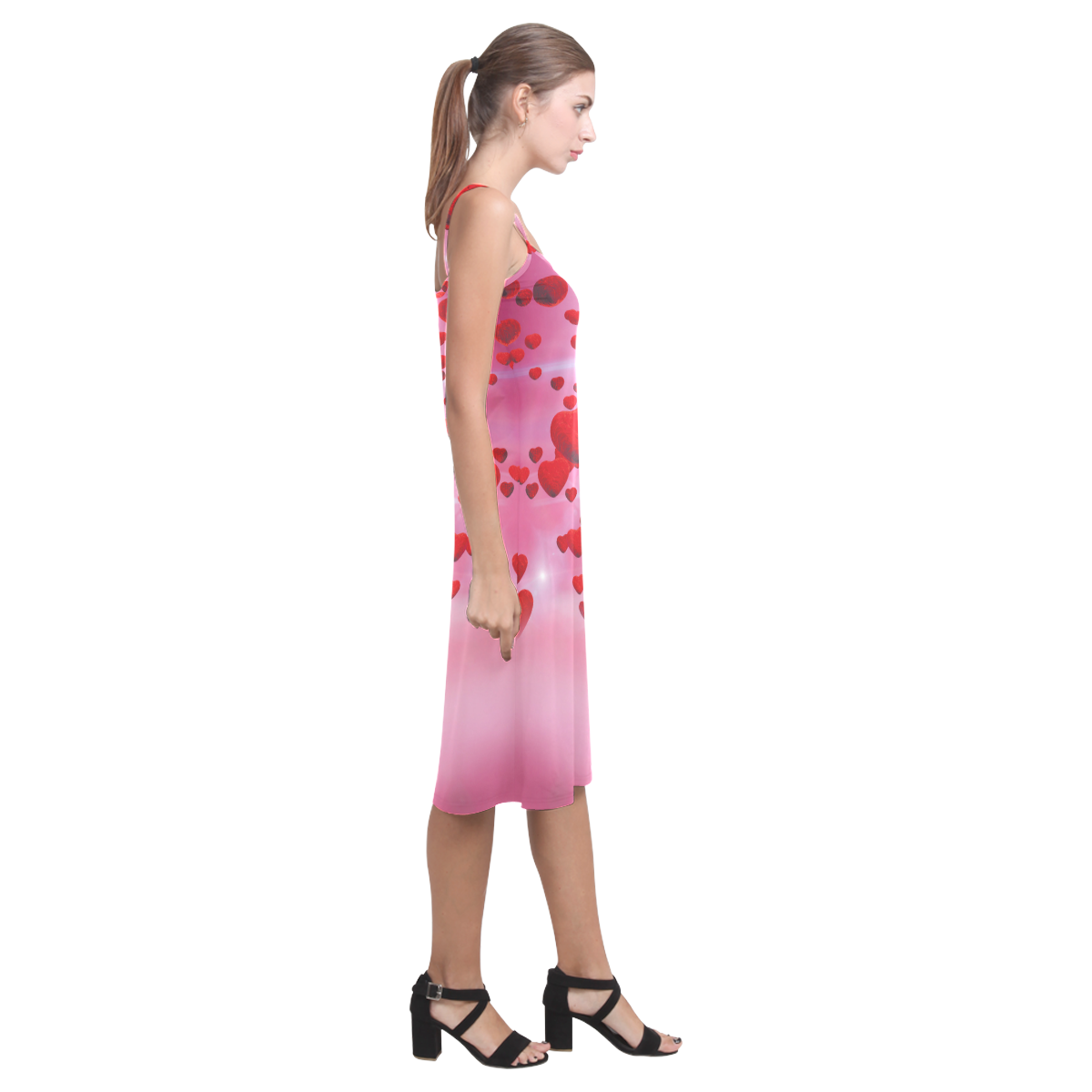 lovely romantic sky heart pattern for valentines day, mothers day, birthday, marriage Alcestis Slip Dress (Model D05)