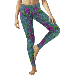 the most beautiful flower forest on earth Women's Low Rise Leggings (Invisible Stitch) (Model L05)