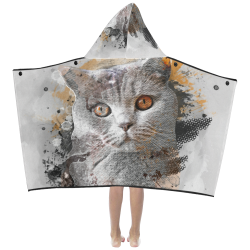 cat kitty art #cat #kitty Kids' Hooded Bath Towels