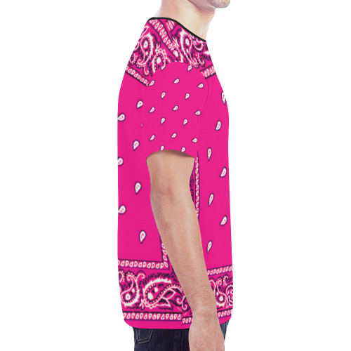KERCHIEF PATTERN PINK New All Over Print T-shirt for Men (Model T45)
