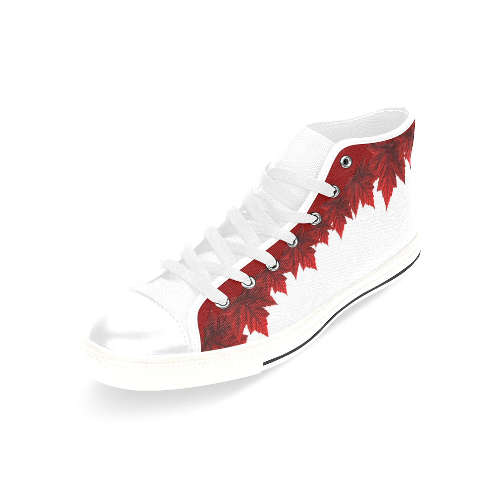 Canada Maple Leaf Sneakers Large Hightops Men's Men’s Classic High Top Canvas Shoes /Large Size (Model 017)