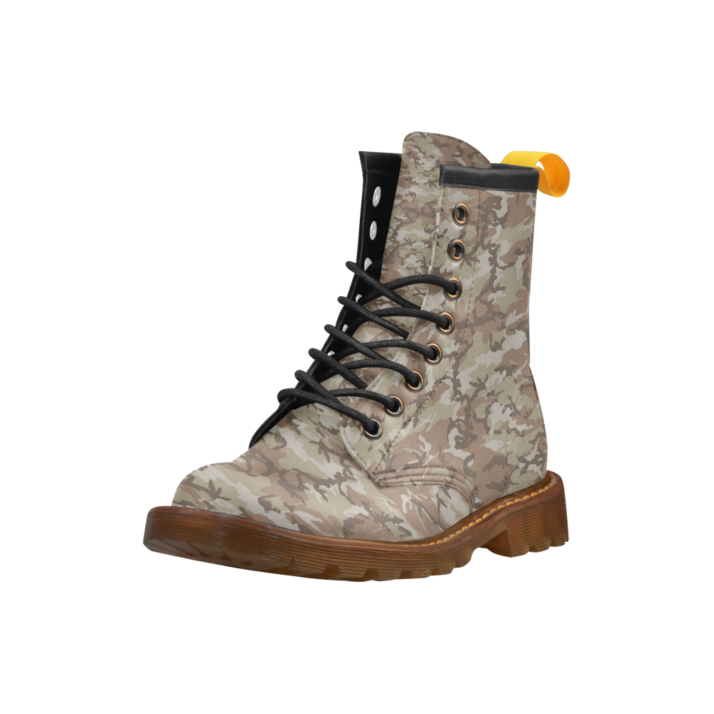 Woodland Desert Brown Camouflage High Grade PU Leather Martin Boots For Women Model 402H