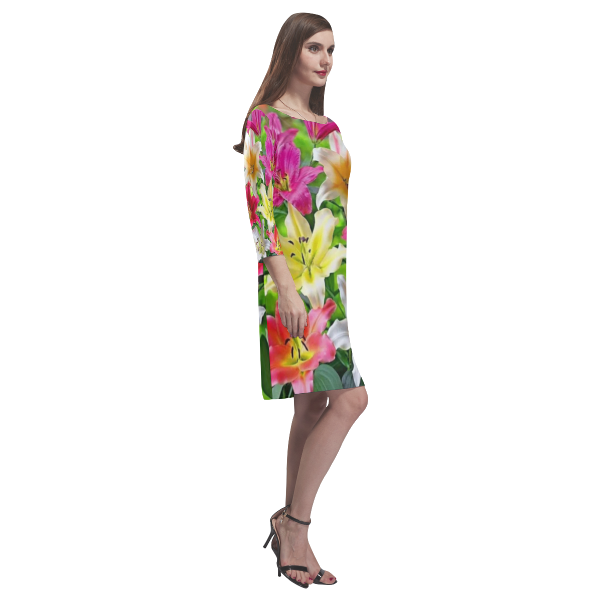 Real flowers Rhea Loose Round Neck Dress(Model D22)