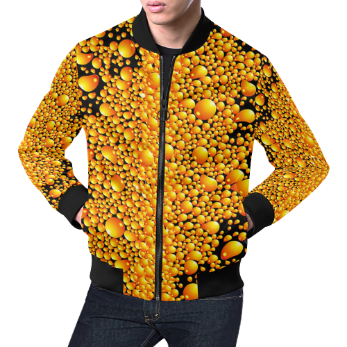 yellow bubble All Over Print Bomber Jacket for Men/Large Size (Model H19)