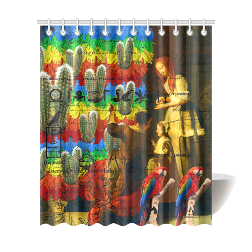 AND THIS, IS THE RAINBOW BRUSH CACTUS. II Shower Curtain 72"x84"