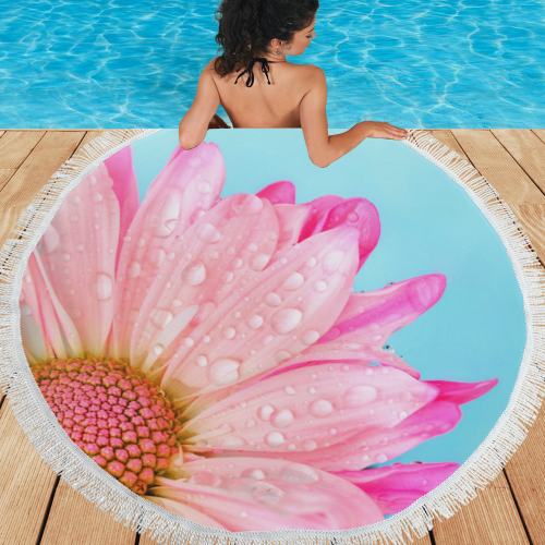 Flower Circular Beach Shawl 59"x 59"