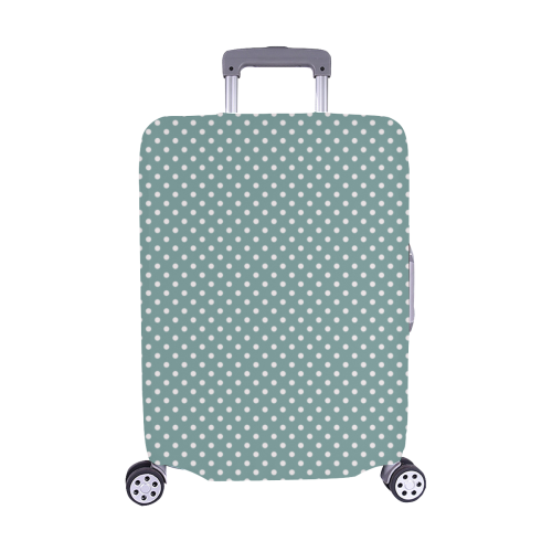 Silver blue polka dots Luggage Cover/Medium 22"-25"
