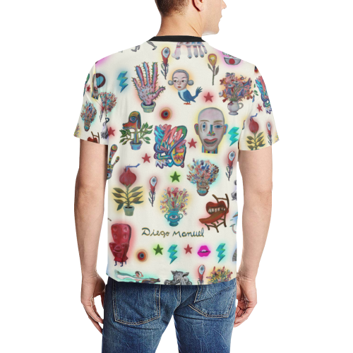 pop-surrealism-2020-7 Men's All Over Print T-Shirt (Solid Color Neck) (Model T63)