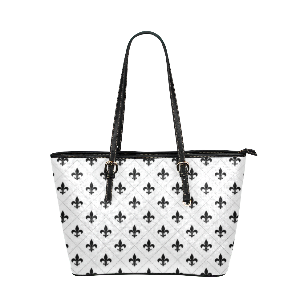 white saints Leather Tote Bag/Small (Model 1651)