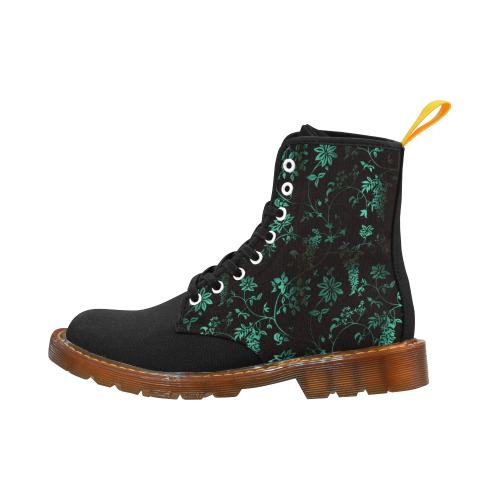 Gothic Black and Turquoise Pattern Martin Boots For Women Model 1203H